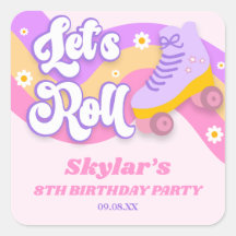 Let's Roll Roller Skate Skating Birthday Party