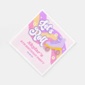 Let's Roll Roller Skate Skating Birthday Party Serviette (Ecke)