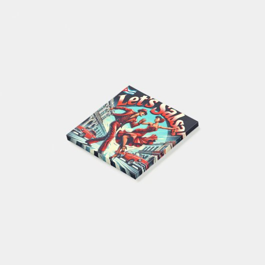 Lets Salsa ,Latin Dancing Post-it Klebezettel (angewinkelt)