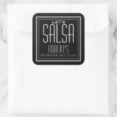 "Let's Salsa" Personalisiertes, hausgemachte Salsa Quadratischer Aufkleber (Tasche)