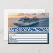 Let's Set Sail! Cruise Invitation Feiertagspostkarte (Vorne/Hinten)