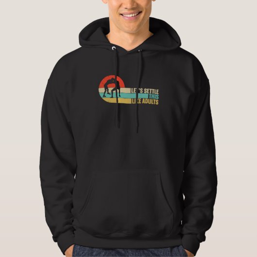 Lets Settle This Like Adults Funny Retro Wrestling Hoodie (Vorderseite)