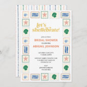 Let's Shellabrate Seashell Bridal Shower Einladung (Vorne/Hinten)
