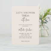 Let's Shower Them With Love | Boho Shower Bridal Einladung (Stehend Vorderseite)