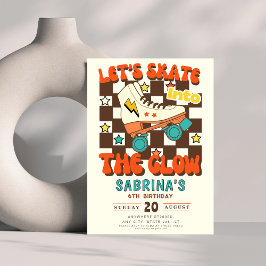 Let's Skate into the glow roller skating birthday  Einladung