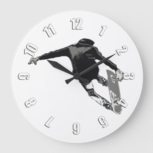 "Let's Skate" - Skateboarder Große Wanduhr (Vorderseite)