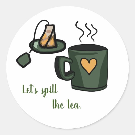 Let's spill the tea sticker scrapbook etiket (Vorderseite)