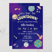 Let's Start the Countdown, Space Baby Shower Einladung (Vorne/Hinten)