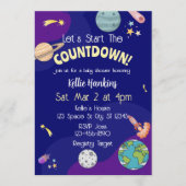 Let's Start the Countdown, Space Baby Shower Einladung (Vorderseite)