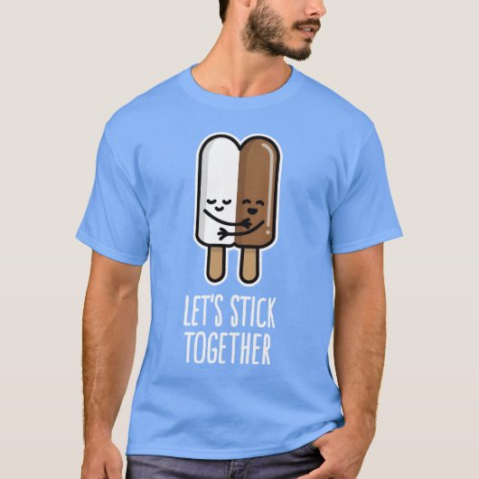 Lets stick together interracial couple popsicle fu T-Shirt (Vorderseite)