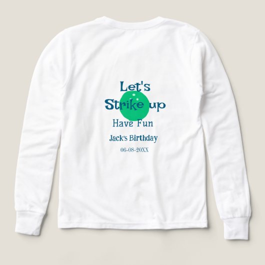 Let's strike up have fun green ball birthday name  (Design Rückseite)