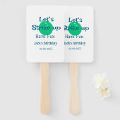 Let's strike up have fun green ball birthday name  fächer (Vorne und Hinten)