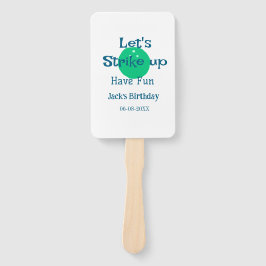 Let's strike up have fun green ball birthday name  fächer
