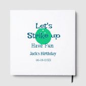 Let's strike up have fun green ball birthday name gästebuch (Rückseite)
