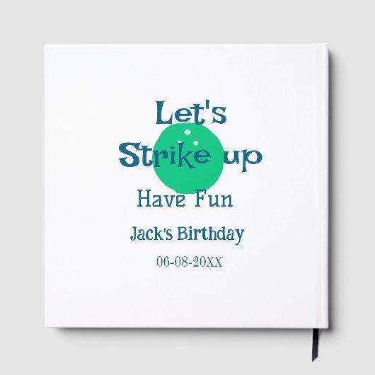 Let's strike up have fun green ball birthday name gästebuch (Rückseite)