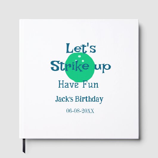 Let's strike up have fun green ball birthday name gästebuch (Vorderseite)