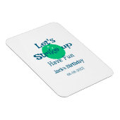 Let's strike up have fun green ball birthday name magnet (Rechte Seite)