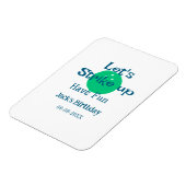 Let's strike up have fun green ball birthday name magnet (Linke Seite)