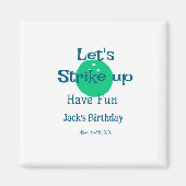 Let's strike up have fun green ball birthday name magnet (Vorne)