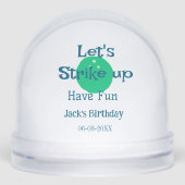 Let's strike up have fun green ball birthday name  schneekugeln (Vorderseite)