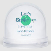 Let's strike up have fun green ball birthday name  schneekugeln (Rückseite)
