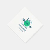 Let's strike up have fun green ball birthday name serviette (Ecke)
