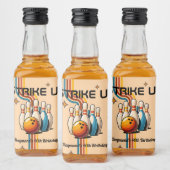 Let's Strike Up Some Fun Bowling Birthday Party Alkoholflaschenetikett (Flaschen)