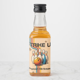 Let's Strike Up Some Fun Bowling Birthday Party Alkoholflaschenetikett