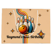 Let's Strike Up Some Fun Bowling Birthday Party Große Geschenktüte (Rückseite)