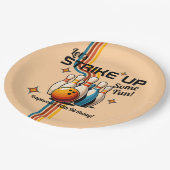 Let's Strike Up Some Fun Bowling Birthday Party Pappteller (Schrägansicht)