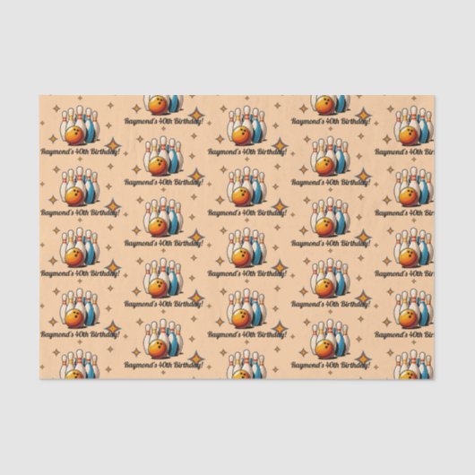 Let's Strike Up Some Fun Bowling Birthday Party Seidenpapier (Vorderseite)