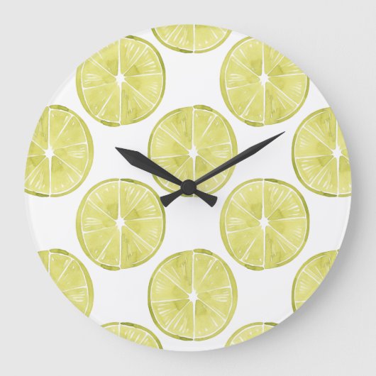 Let's Taco About It | Lime Pattern Große Wanduhr (Vorderseite)