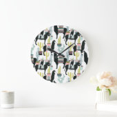 Let's Taco About Love | Llama & Donkey Pattern Große Wanduhr (Zuhause)
