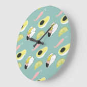 Let's Taco About Love | Taco Element Pattern Große Wanduhr (Winkel)