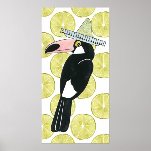 Let's Taco About Love | Toucan Sombrero Poster (Vorne)