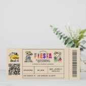 "Let's Taco Bout It" Mexican Fiesta Wedding Ticket Einladung (Stehend Vorderseite)