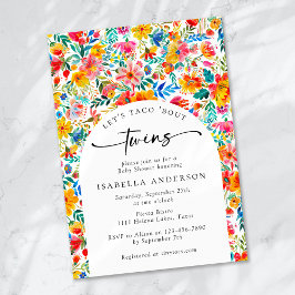 Let's Taco 'Bout Twins Floral Fiesta Baby Shower Einladung