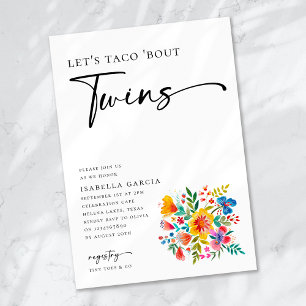 Let's Taco 'Bout Twins Floral Fiesta Baby Shower Einladung