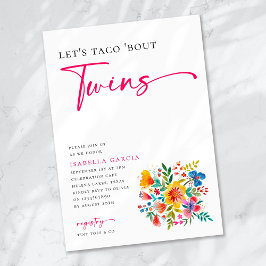 Let's Taco 'Bout Twins Floral Fiesta Baby Shower Einladung