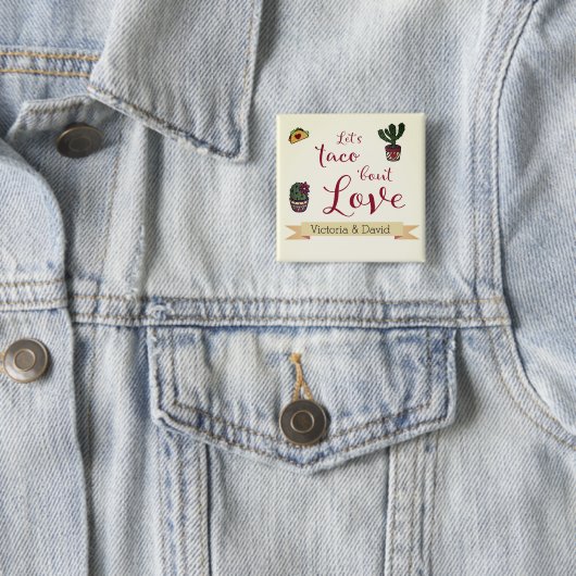 Let's Taco 'über Liebe Fiesta Theme Couples Dusche Button (Beispiel)