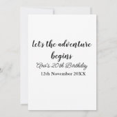 lets the adventure begins 20th birthday add name d einladung (Rückseite)