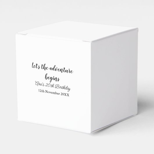 lets the adventure begins 20th birthday add name d geschenkschachtel (Vorderseite)