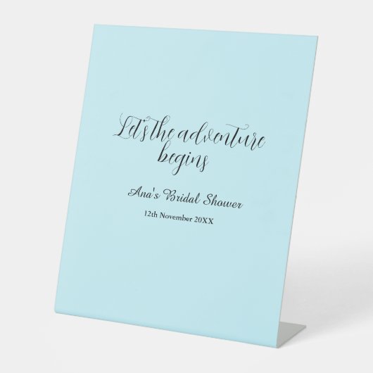 lets the adventure begins bridal shower add name d sockelschild (Vorderseite)