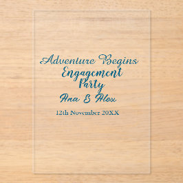 lets the adventure begins engagement party name da acryleinladungen
