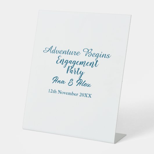 lets the adventure begins engagement party name da sockelschild (Vorderseite)