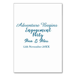 lets the adventure begins engagement party name da tischnummer