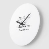 lets the fun begins happy new year name year simpl große wanduhr (Winkel)