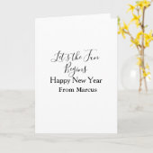 lets the fun begins happy new year name year simpl karte (Gelbe Blume)