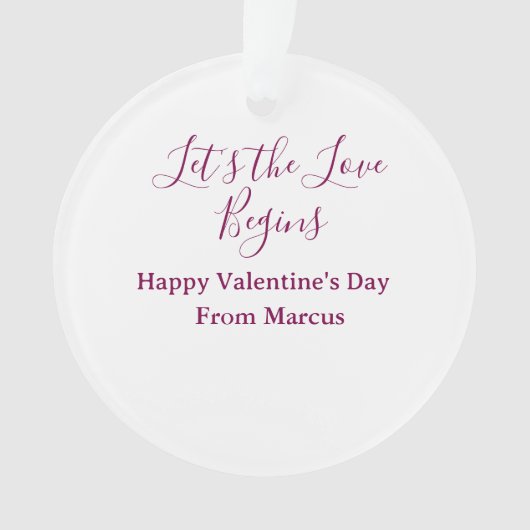 lets the fun begins happy new year name year simpl ornament (Vorderseite)