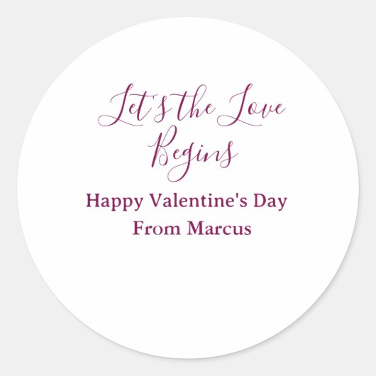 lets the fun begins happy new year name year simpl runder aufkleber (Vorderseite)